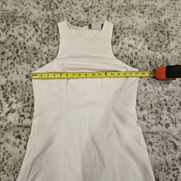 BHLDN SZ Med White Halter Helena Sleeveless Seamed Mini Lined Dress Zip Back - Picture 5 of 13